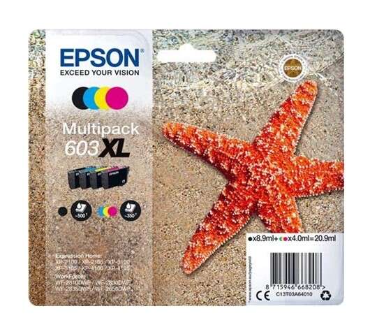 Epson 603XL Pack de 4 Cartuchos de Tinta Originales