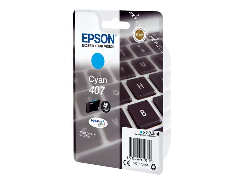 Epson 407 Cyan Cartucho de Tinta Original