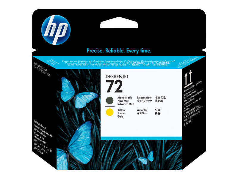 HP 72 Cabezal de Impresion Original - Negro Mate y Amarillo