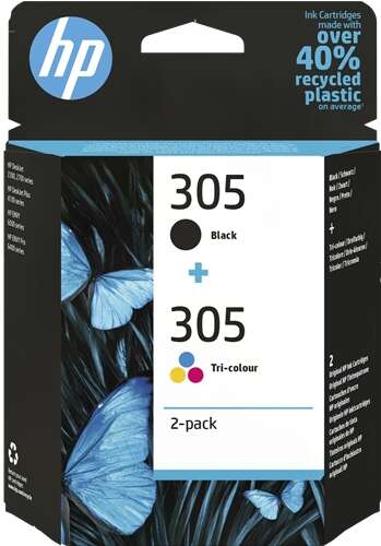 HP 305 Negro + Color Pack de 2 Cartuchos de Tinta Originales