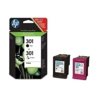 HP 301 Negro + Color Pack de 2 Cartuchos de Tinta Originales