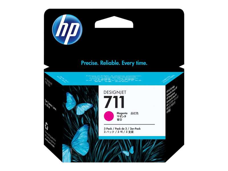 HP 711 Magenta Pack de 3 Cartuchos de Tinta Originales