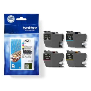 Brother LC421 Pack de 4 Cartuchos de Tinta Originales