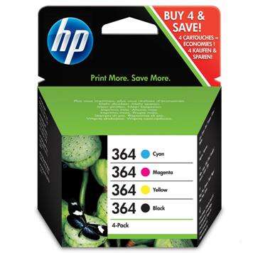 HP 364 Pack de 4 Cartuchos de Tinta Originales