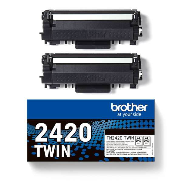 Brother TN2420 Negro Pack de 2 Cartuchos de Toner Originales