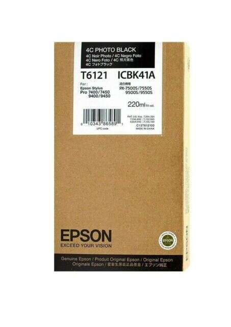 Epson T6121 Negro Photo Cartucho de Tinta Original
