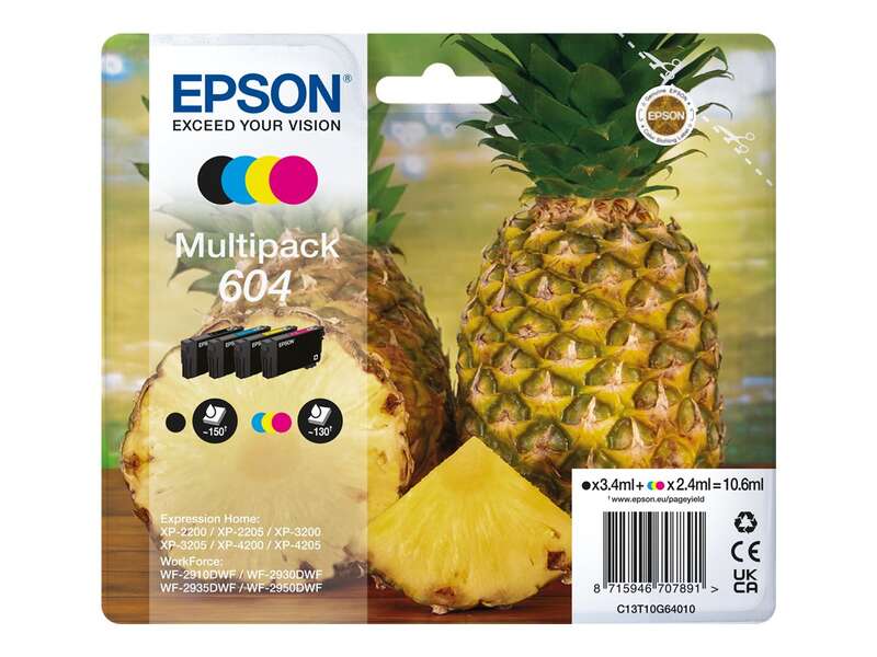 Epson 604 Pack de 4 Cartuchos de Tinta Originales