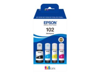 Epson 102 Pack de 4 Botellas de Tinta Originales