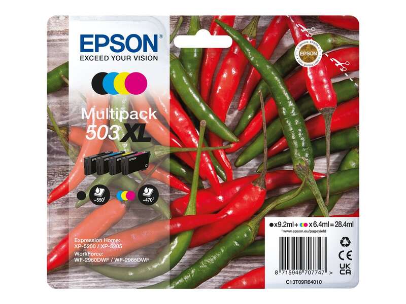 Epson 503XL Pack de 4 Cartuchos de Tinta Originales