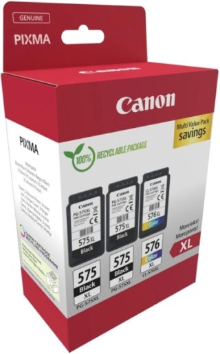 Canon PG575XL/CL576XL Multipack de 3 Cartuchos de Tinta Originales