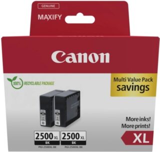 Canon PGI-2500XL Multipack de 2 Cartuchos de Tinta Originales Negro