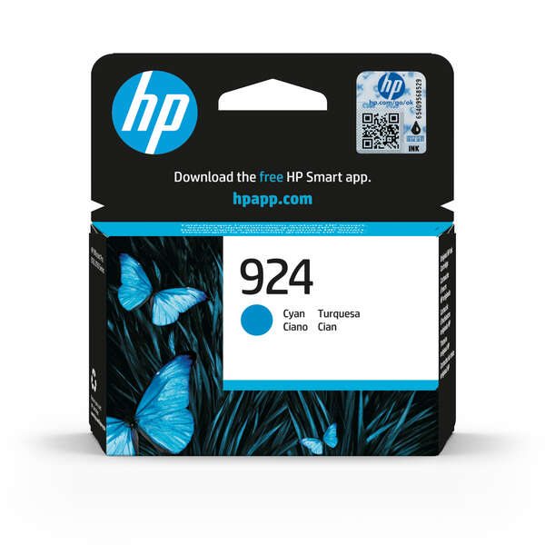 HP 924 Cyan Cartucho de Tinta Original