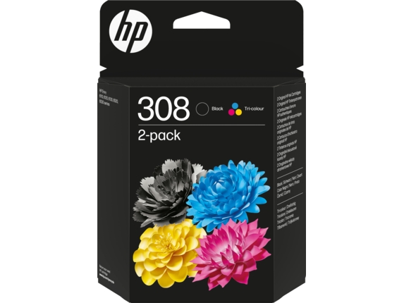 HP 308 Negro + Color Pack de 2 Cartuchos de Tinta Originales