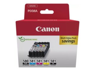 Canon PGI580/CLI581 Pack de 5 Cartuchos de Tinta Originales