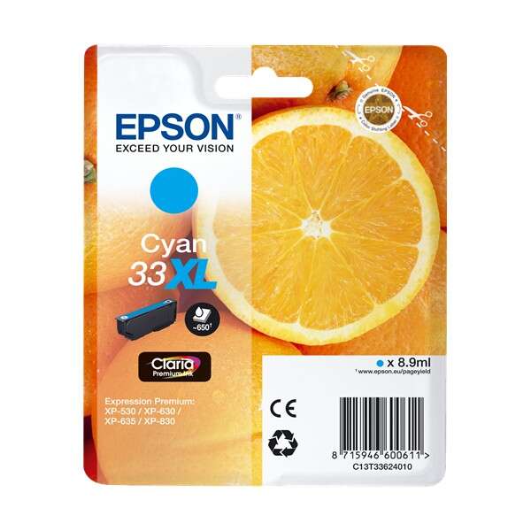 Epson T3362 (33XL) Cyan Cartucho de Tinta Original