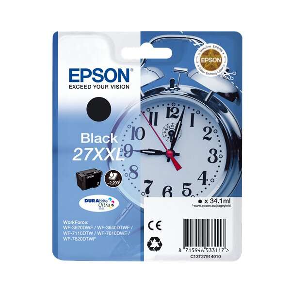Epson T2791 (27XXL) Negro Cartucho de Tinta Original