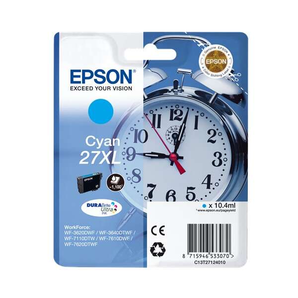 Epson T2712 (27XL) Cyan Cartucho de Tinta Original
