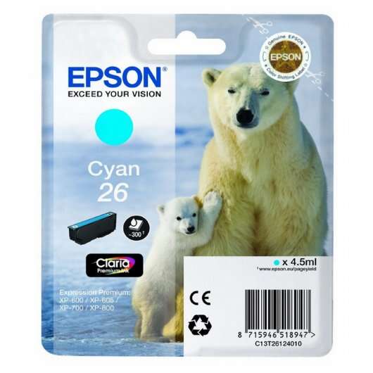 Epson T2612 (26) Cyan Cartucho de Tinta Original
