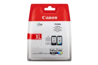 Canon PG545XL Negro + CL546 Color Pack de 2 Cartuchos de Tinta Originales